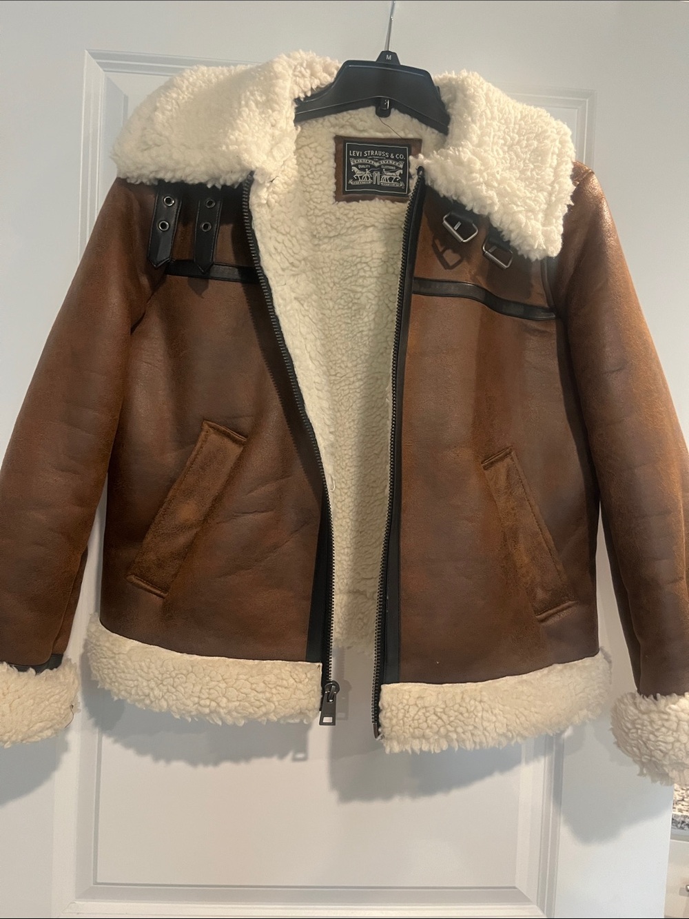 Levi's Brown Faux-Shearling Aviator Jacket